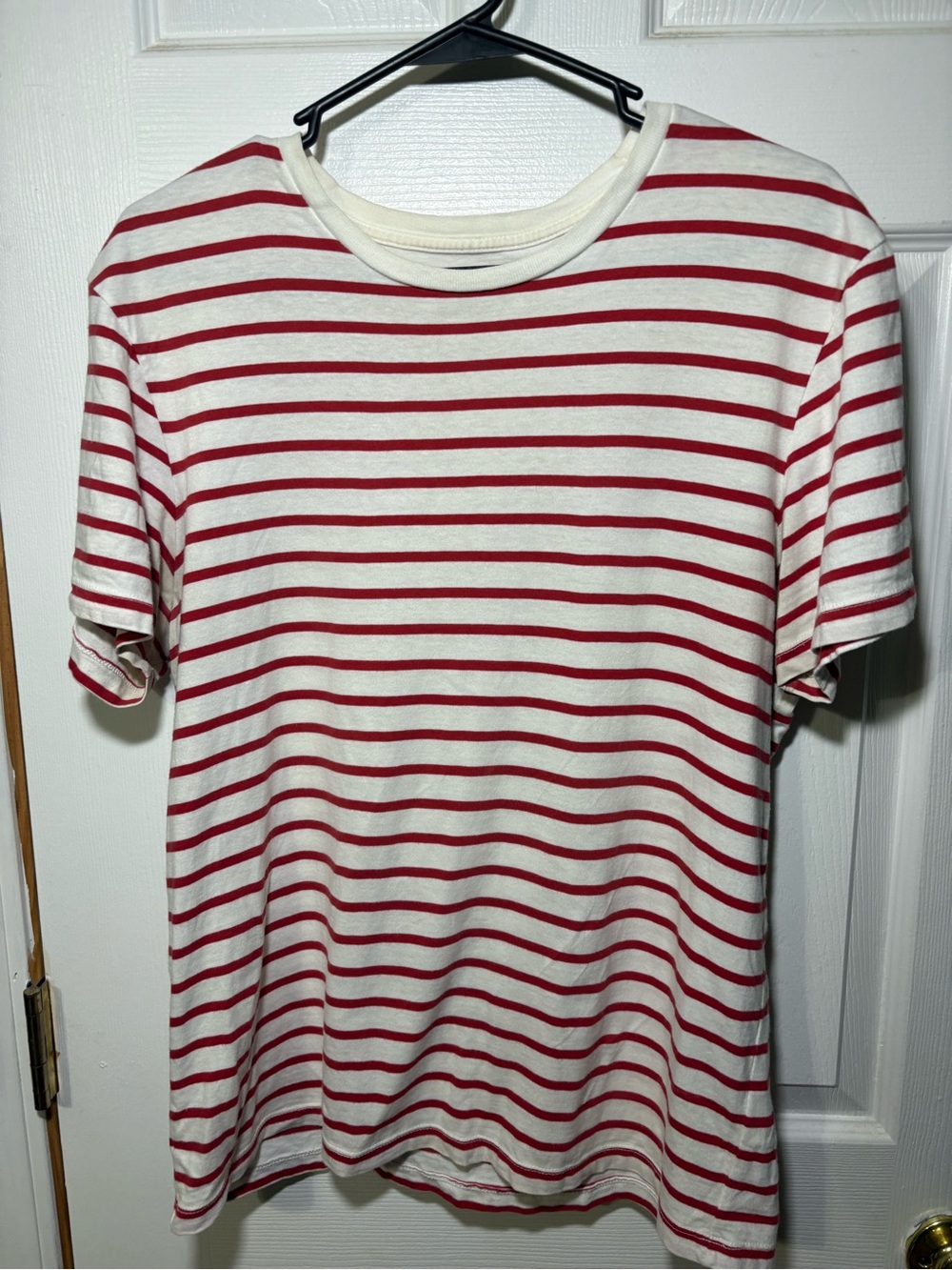J. Crew Red & White Striped Short-Sleeve Tee